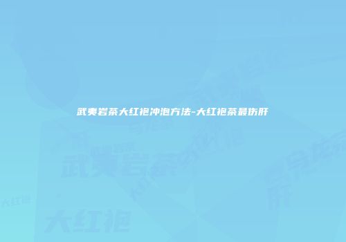 武夷岩茶大红袍冲泡方法-大红袍茶最伤肝