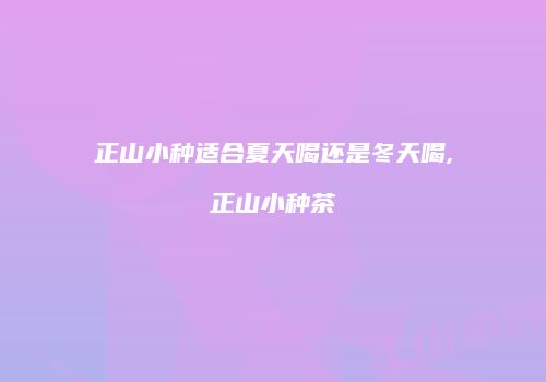 正山小种适合夏天喝还是冬天喝,正山小种茶