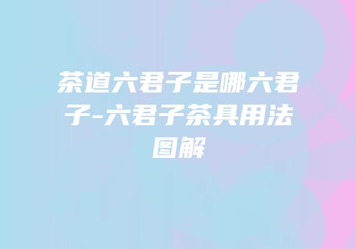 茶道六君子是哪六君子-六君子茶具用法图解