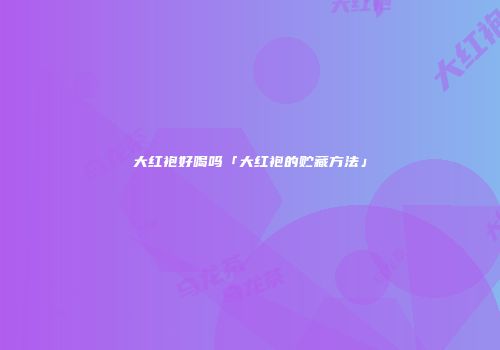 大红袍好喝吗「大红袍的贮藏方法」