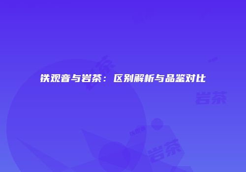 铁观音与岩茶：区别解析与品鉴对比