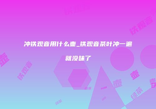 冲铁观音用什么壶_铁观音茶叶冲一遍就没味了