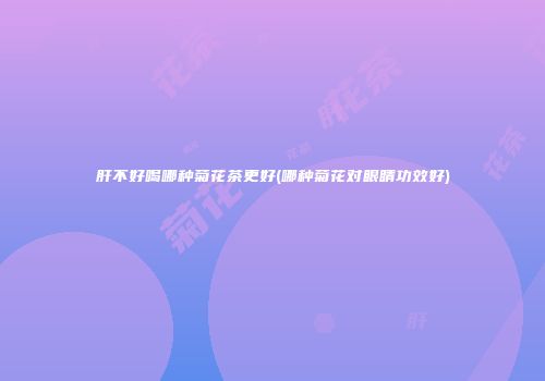 肝不好喝哪种菊花茶更好(哪种菊花对眼睛功效好)