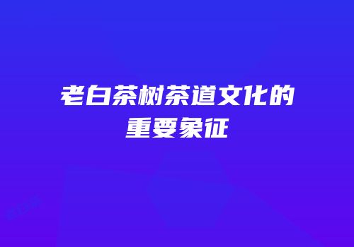 老白茶树茶道文化的重要象征
