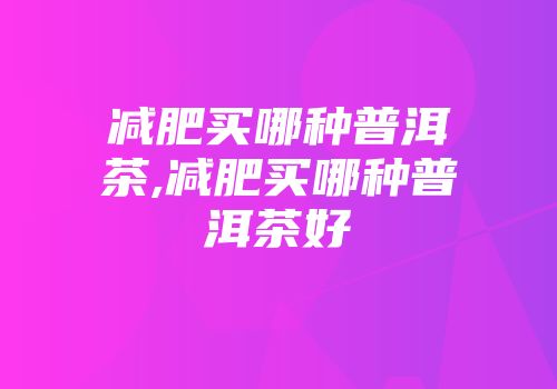 减肥买哪种普洱茶,减肥买哪种普洱茶好