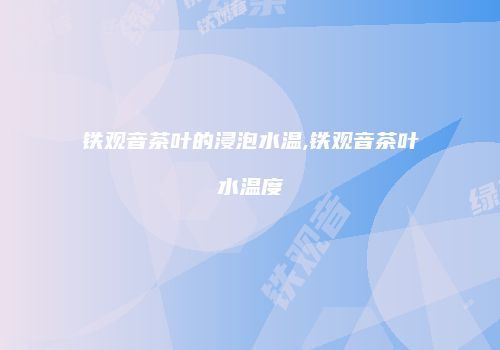 铁观音茶叶的浸泡水温,铁观音茶叶水温度