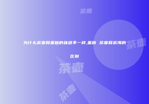 为什么茶壶和盖碗的味道不一样,盖碗 茶壶和茶海的区别