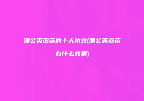 蒲公英泡茶的十大功效(蒲公英泡茶有什么效果)