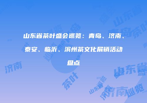 山东省茶叶盛会巡览：青岛、济南、泰安、临沂、滨州茶文化展销活动盘点