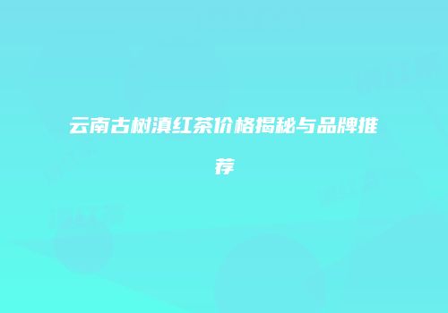 云南古树滇红茶价格揭秘与品牌推荐