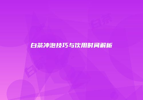 白茶冲泡技巧与饮用时间解析