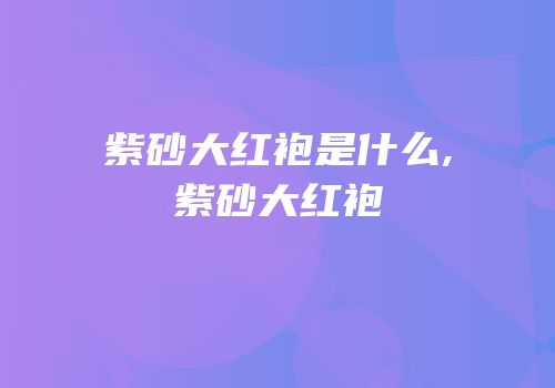 紫砂大红袍是什么,紫砂大红袍