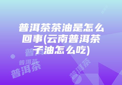 普洱茶茶油是怎么回事(云南普洱茶子油怎么吃)