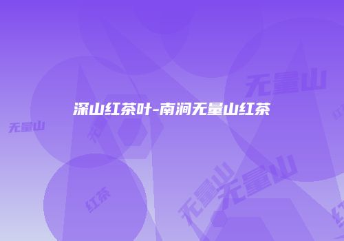 深山红茶叶-南涧无量山红茶