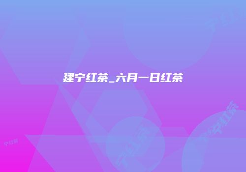 建宁红茶_六月一日红茶