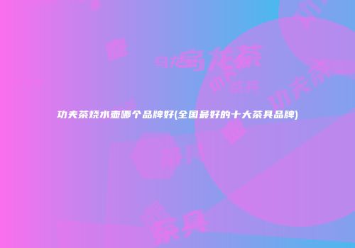 功夫茶烧水壶哪个品牌好(全国最好的十大茶具品牌)