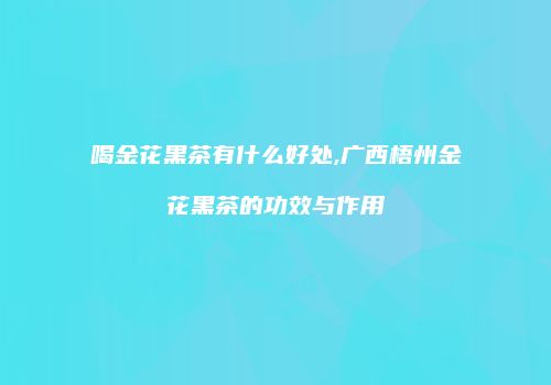 喝金花黑茶有什么好处,广西梧州金花黑茶的功效与作用