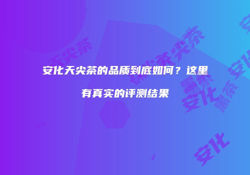 安化天尖茶的品质到底如何？这里有真实的评测结果