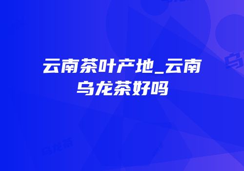 云南茶叶产地_云南乌龙茶好吗