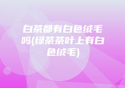 白茶都有白色绒毛吗(绿茶茶叶上有白色绒毛)