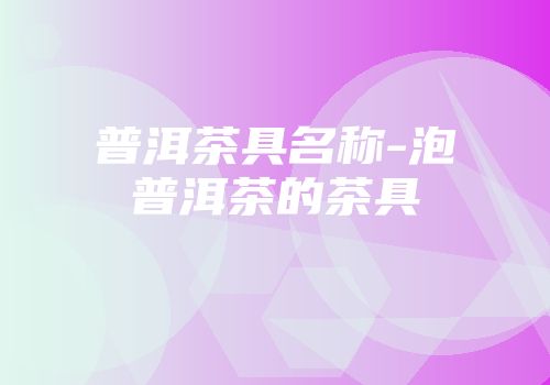 普洱茶具名称-泡普洱茶的茶具