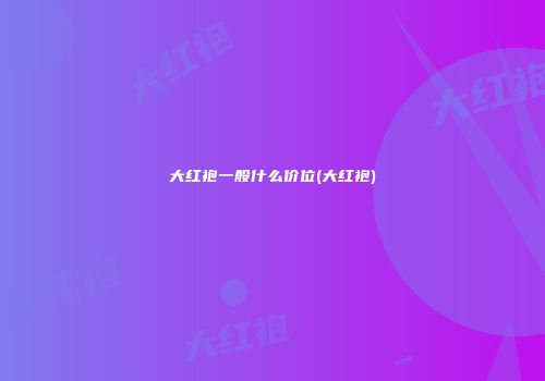 大红袍一般什么价位(大红袍)