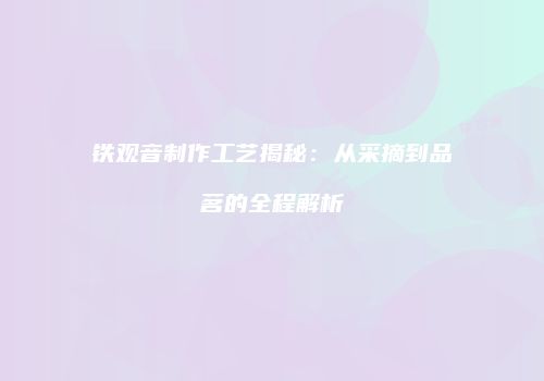 铁观音制作工艺揭秘：从采摘到品茗的全程解析