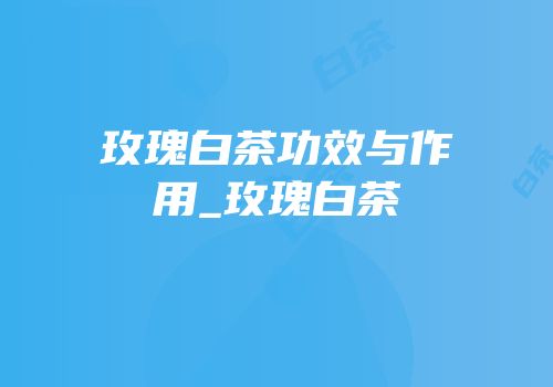 玫瑰白茶功效与作用_玫瑰白茶