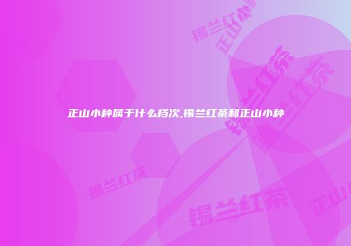 正山小种属于什么档次,锡兰红茶和正山小种