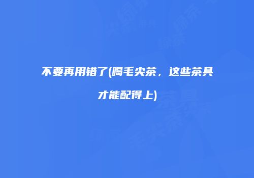 不要再用错了(喝毛尖茶，这些茶具才能配得上)