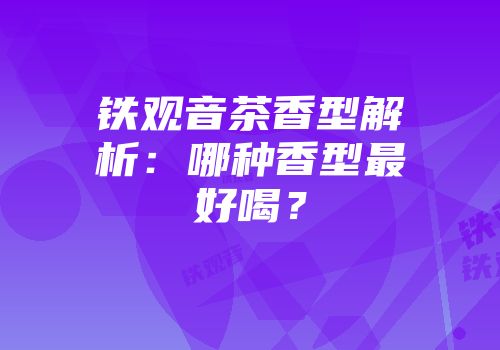铁观音茶香型解析：哪种香型最好喝？