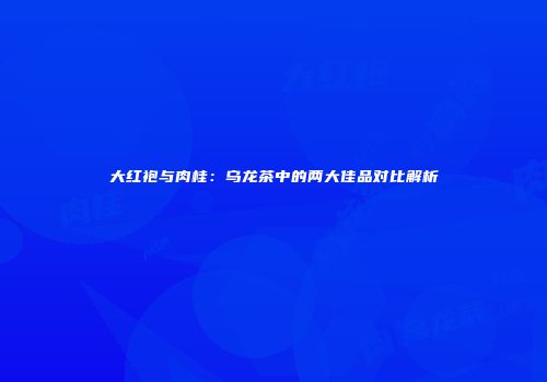 大红袍与肉桂：乌龙茶中的两大佳品对比解析