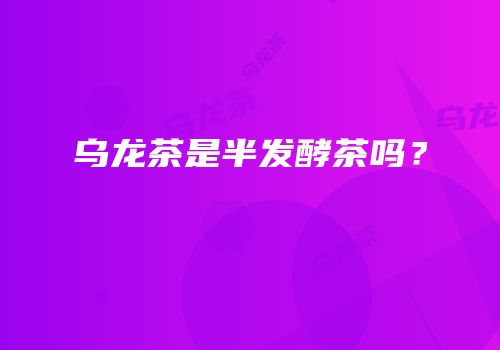 乌龙茶是半发酵茶吗？