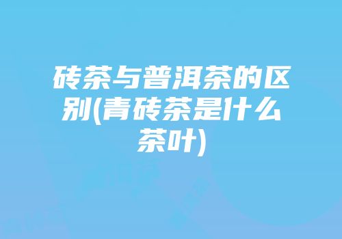砖茶与普洱茶的区别(青砖茶是什么茶叶)