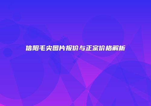 信阳毛尖图片报价与正宗价格解析