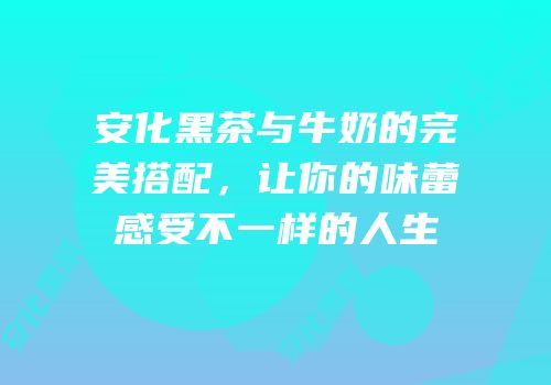 安化黑茶与牛奶的完美搭配，让你的味蕾感受不一样的人生