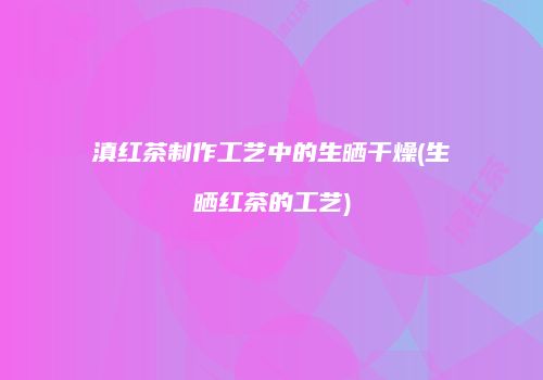 滇红茶制作工艺中的生晒干燥(生晒红茶的工艺)