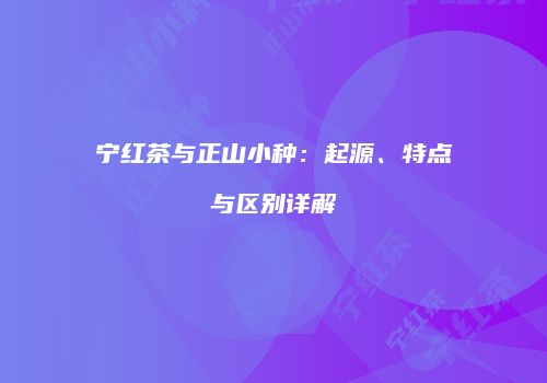 宁红茶与正山小种：起源、特点与区别详解