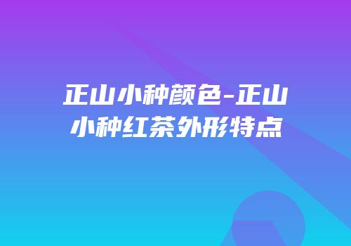 正山小种颜色-正山小种红茶外形特点