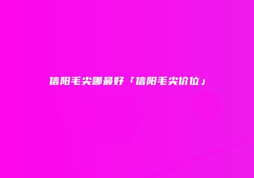 信阳毛尖哪最好「信阳毛尖价位」