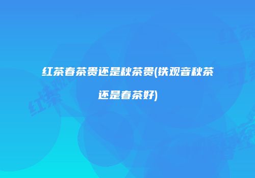 红茶春茶贵还是秋茶贵(铁观音秋茶还是春茶好)