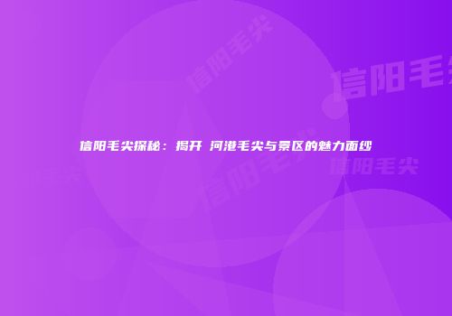 信阳毛尖探秘：揭开浉河港毛尖与景区的魅力面纱