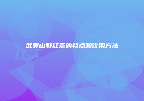 武夷山野红茶的特点和饮用方法
