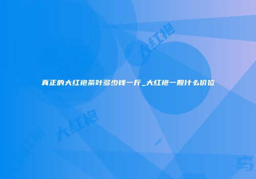 真正的大红袍茶叶多少钱一斤_大红袍一般什么价位
