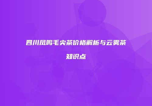 四川凤鸣毛尖茶价格解析与云雾茶知识点