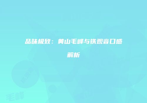 品味极致：黄山毛峰与铁观音口感解析