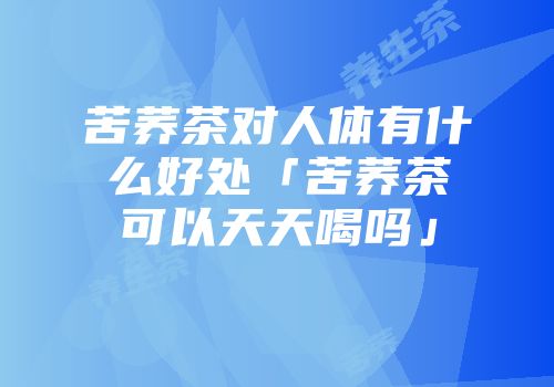 苦荞茶对人体有什么好处「苦荞茶可以天天喝吗」