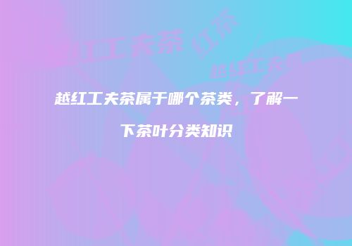 越红工夫茶属于哪个茶类，了解一下茶叶分类知识