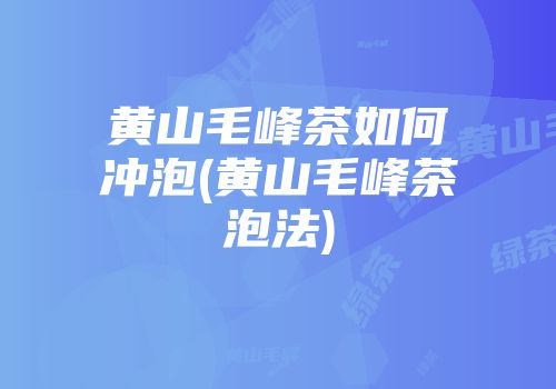 黄山毛峰茶如何冲泡(黄山毛峰茶泡法)