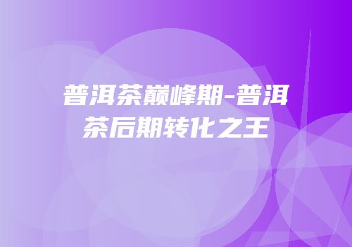 普洱茶巅峰期-普洱茶后期转化之王